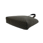 Celine Macadam Blason Triomphe Pattern Leather Handbag Mini Tote Black Brown — view 8