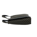 Celine Macadam Blason Triomphe Pattern Leather Handbag Mini Tote Black Brown — view 5