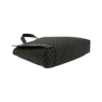 Celine Macadam Blason Triomphe Pattern Leather Handbag Mini Tote Black Brown — view 7