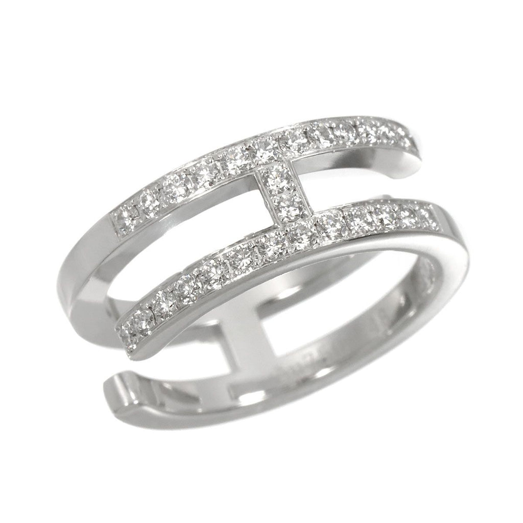 Hermes Arianne Che D'ancre 48 Ring Diamond 18k WG White Gold