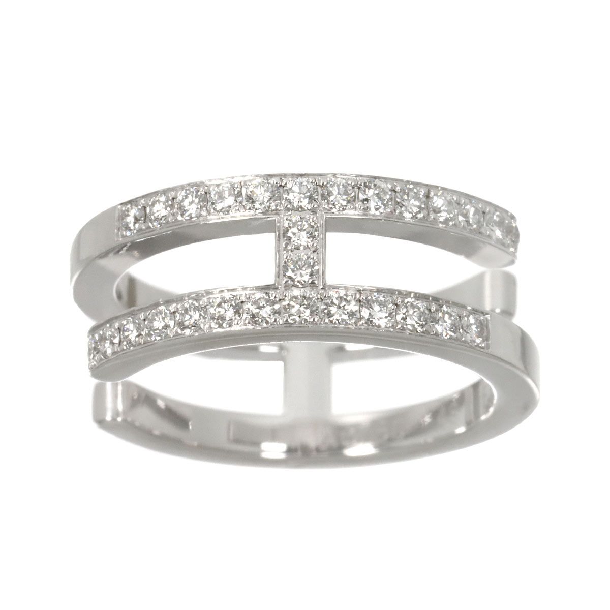 Hermes Arianne Che D'ancre 48 Ring Diamond 18k WG White Gold