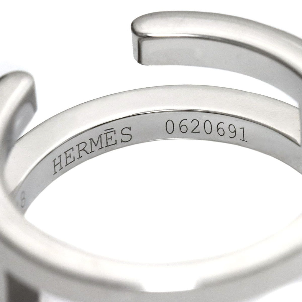 Hermes Arianne Che D'ancre 48 Ring Diamond 18k WG White Gold