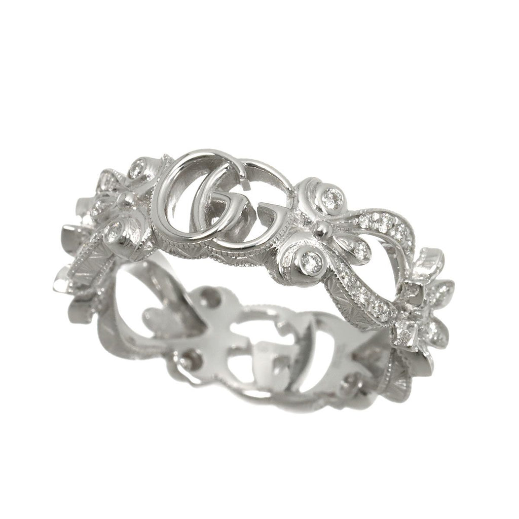 Gucci Flora Ring Diamond 18k WG White Gold