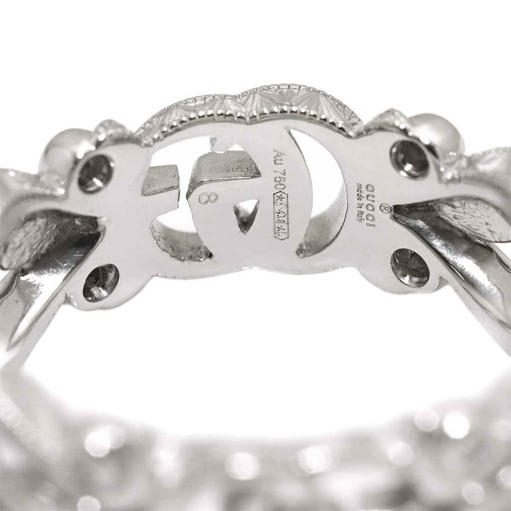 Gucci Flora Ring Diamond 18k WG White Gold