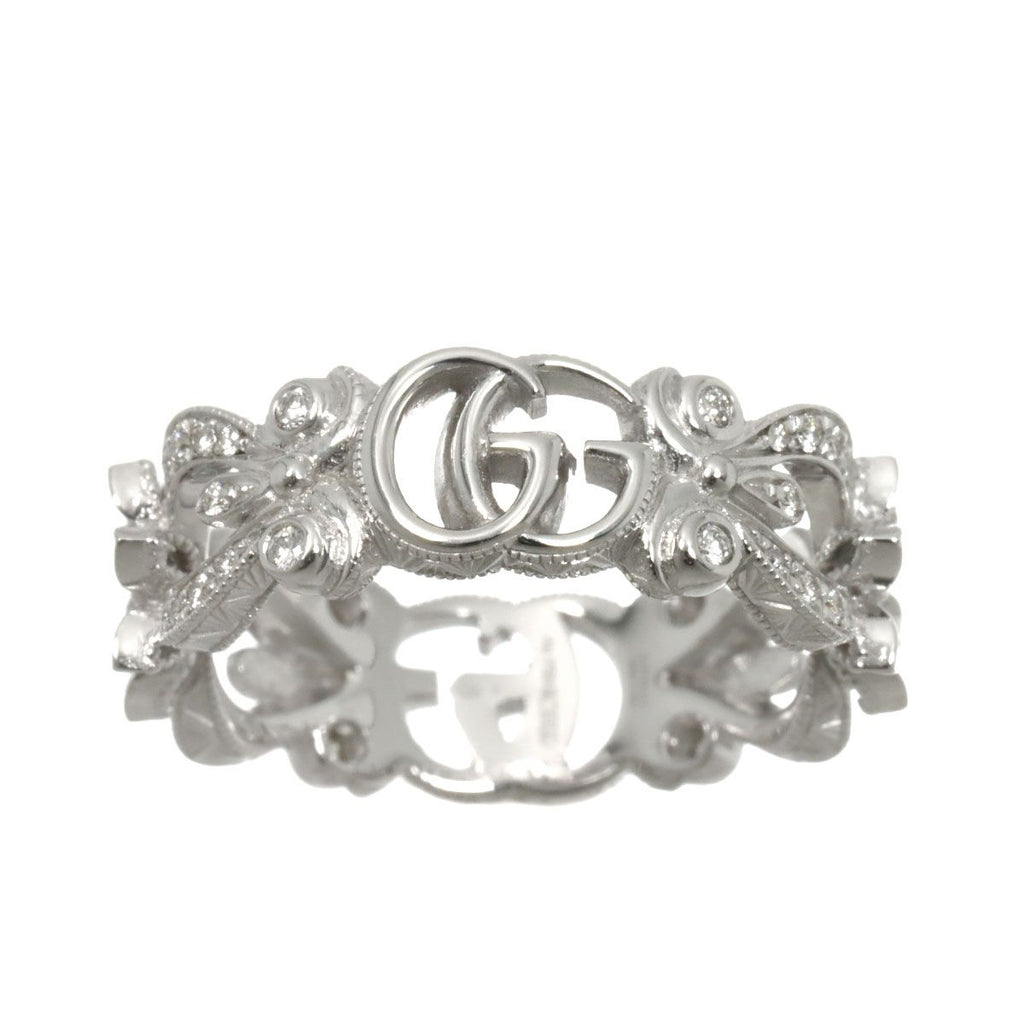 Gucci Flora Ring Diamond 18k WG White Gold