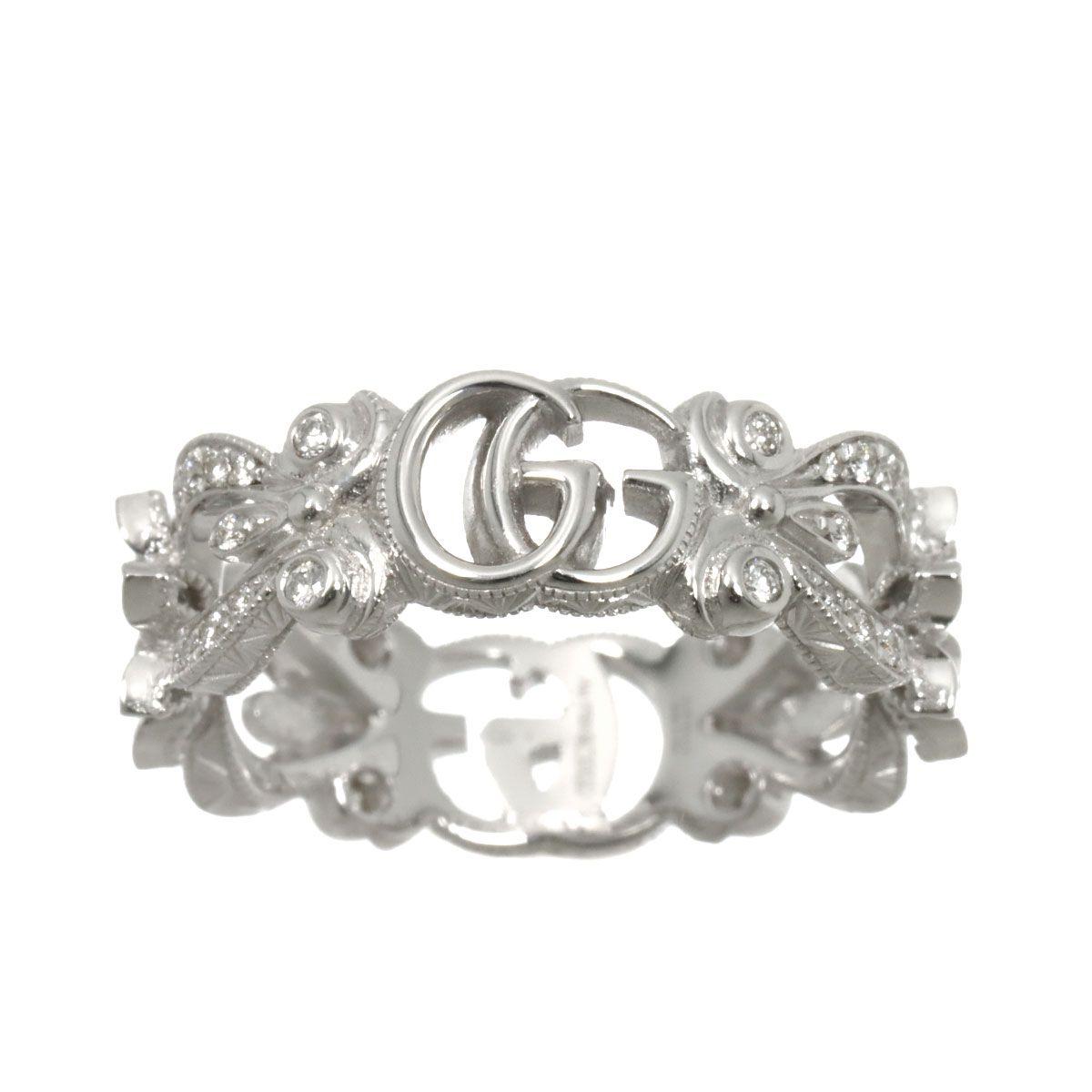 Gucci Flora Ring Diamond 18k WG White Gold