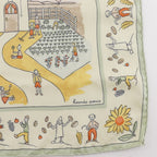 Hermes Retour Terre Carre 45 Silk Green LadyScarf Scarf — view 5