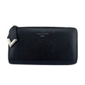 Louis Vuitton Zipper Portefeuille Comet Leather Wallet Black