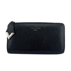 Louis Vuitton Zipper Portefeuille Comet Leather Wallet Black