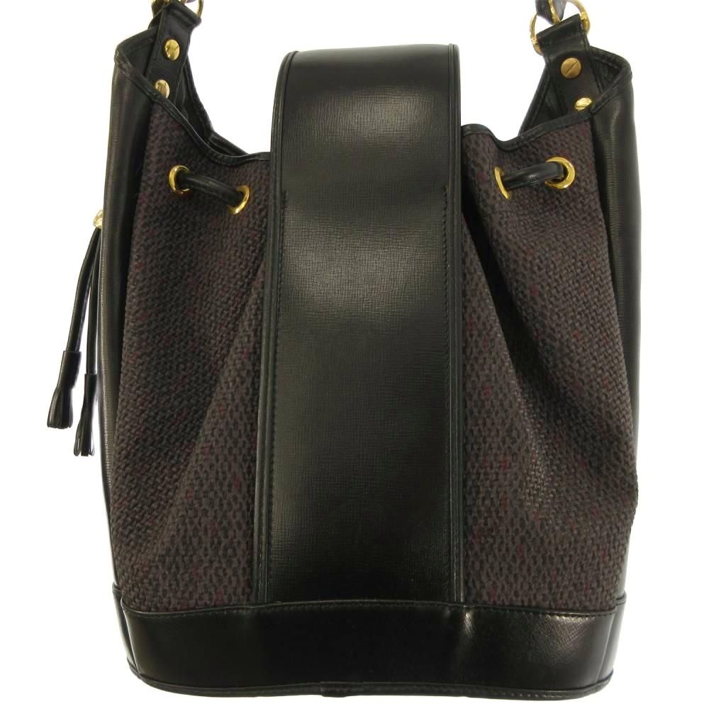 Saint Laurent Yves Vintage ketobag ShawleLogo Plate Leather Gold Black — view 2