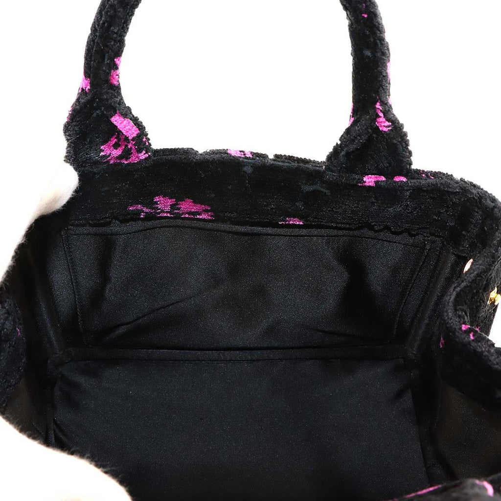 Prada Canapa Mini 2-Way Bag Velour Leather Nero Pink Black — view 9