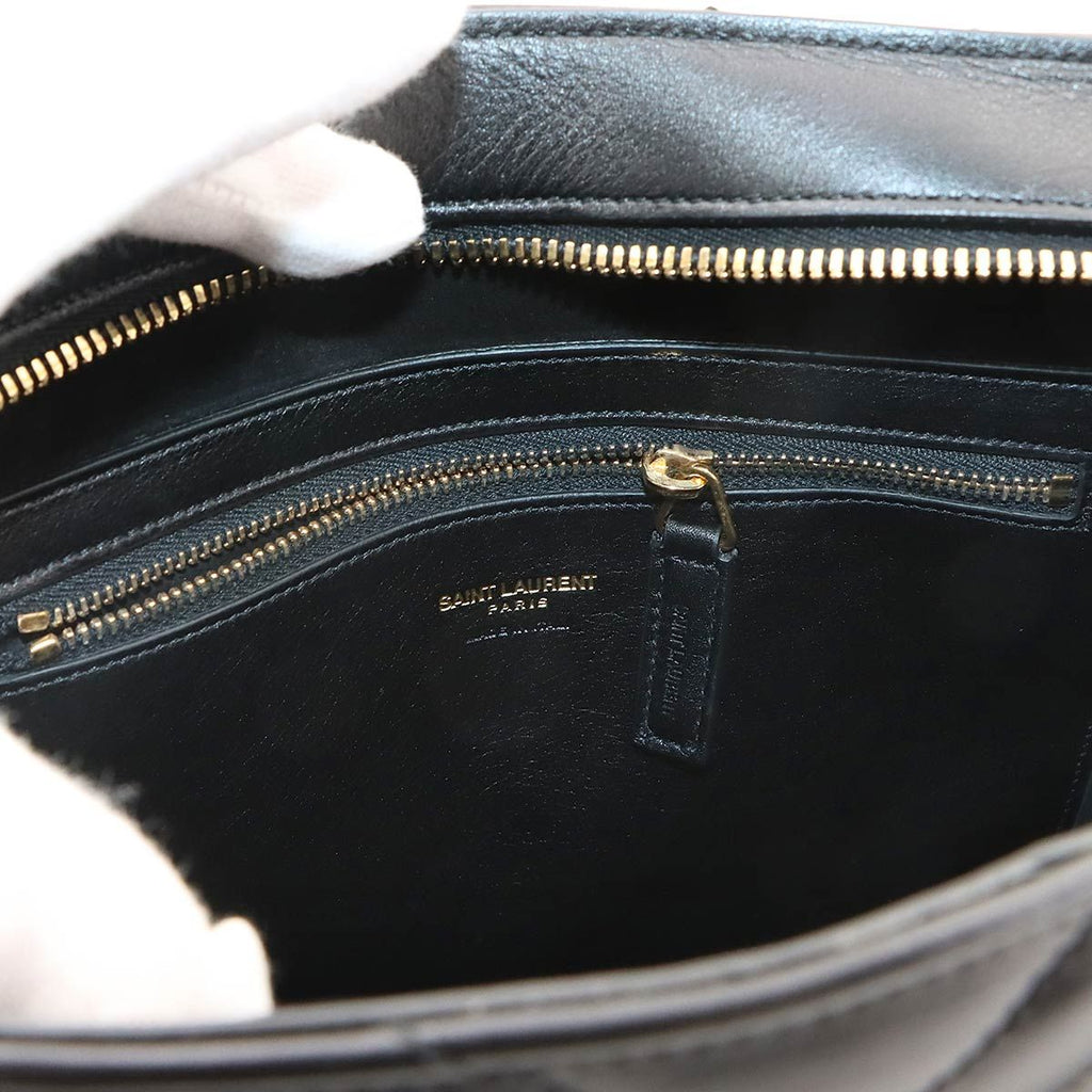 Saint Laurent Cabas 2-Way Bag Leather Black — view 8