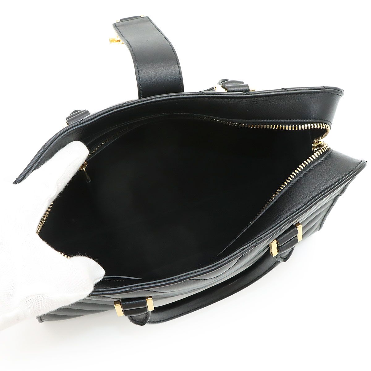 Saint Laurent Cabas 2-Way Bag Leather Black — view 7