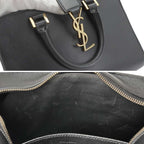 Saint Laurent Baby Cabas 2-Way Hand Shoulder Bag Leather Black — view 9