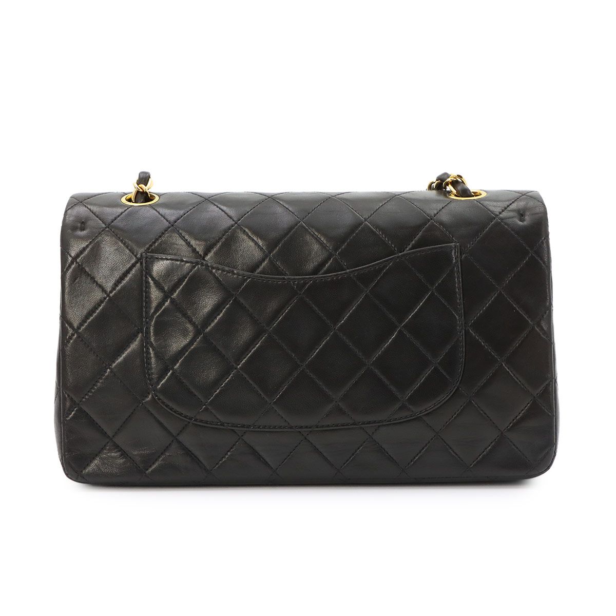 Chanel Quilted 25 Chain Shoulder Bag Lambskin Black Gold Vintage — view 3