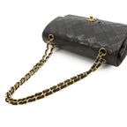 Chanel Quilted 25 Chain Shoulder Bag Lambskin Black Gold Vintage — view 6