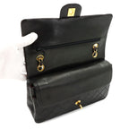 Chanel Quilted 25 Chain Shoulder Bag Lambskin Black Gold Vintage — view 7