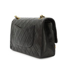 Chanel Quilted 25 Chain Shoulder Bag Lambskin Black Gold Vintage — view 4