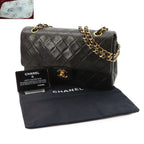 Chanel Quilted 25 Chain Shoulder Bag Lambskin Black Gold Vintage — view 2