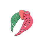 Hermes Petit Ash Key Sling Bag Charm Unseparable Parrot Heart Red Green Pink