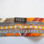 Hermes Twilly Bridle and Charm Silk 100% Orange Pawn Scarf — view 7