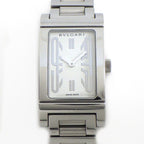 Bvlgari Watch Rettangolo Rectangular White Dial SS Quartz Analog