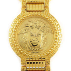 Versace Wristwatch Coin Watch Medusa Gold Dial Quartz Analog