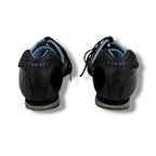 Chanel CC Logo Leather Low Cut Sneakers Black Light Blue — view 5