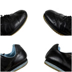 Chanel CC Logo Leather Low Cut Sneakers Black Light Blue — view 8