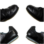 Chanel CC Logo Leather Low Cut Sneakers Black Light Blue — view 7