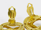 Chanel CC Logo Earrings Gold Plated — view 3