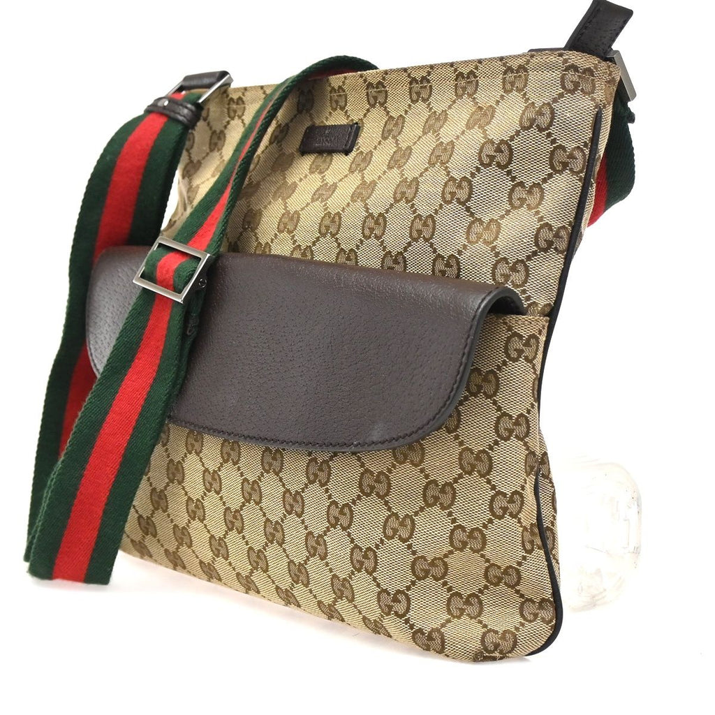 Gucci Sherry Line Shoulder Bag GG Beige Canvas Leather — view 2