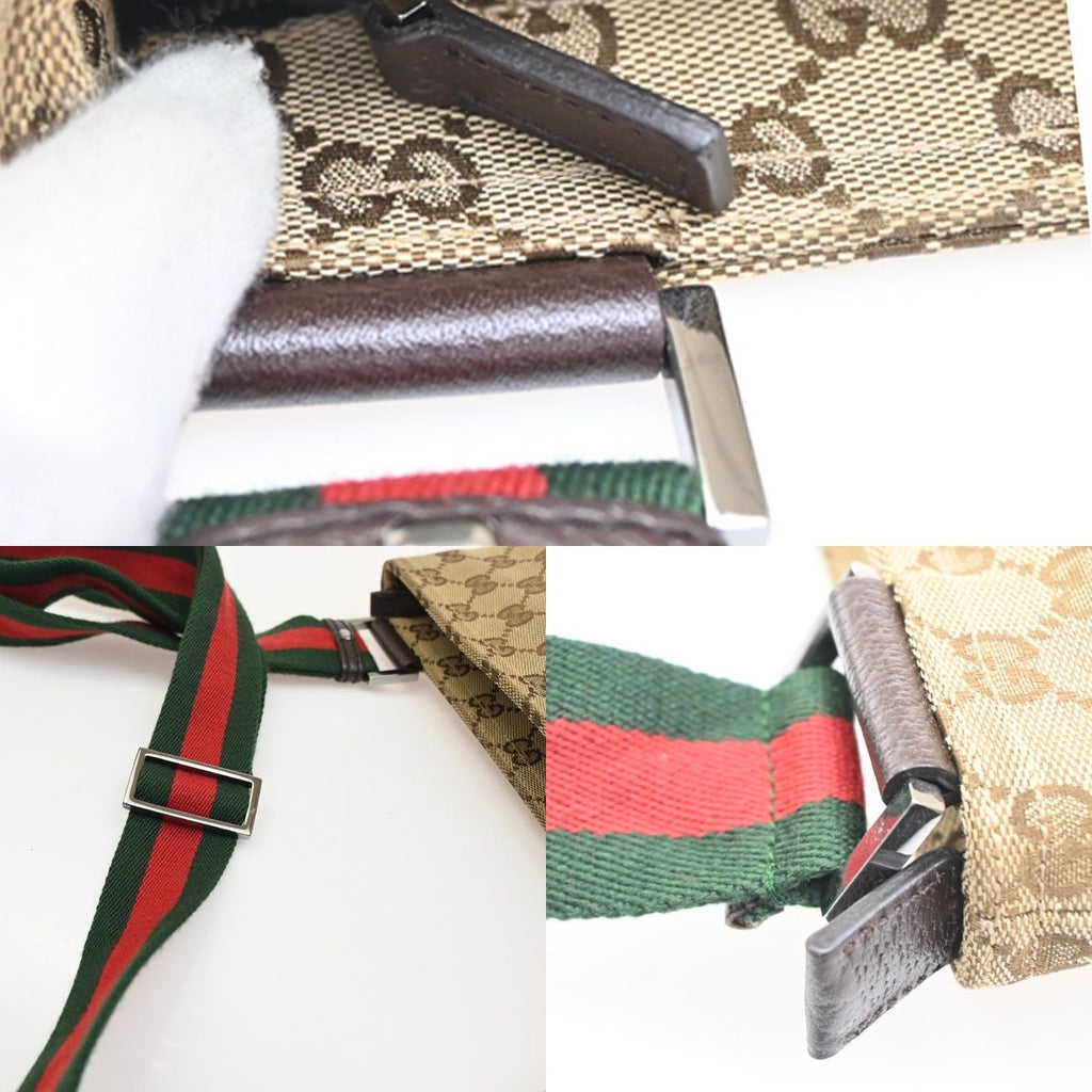 Gucci Sherry Line Shoulder Bag GG Beige Canvas Leather — view 8