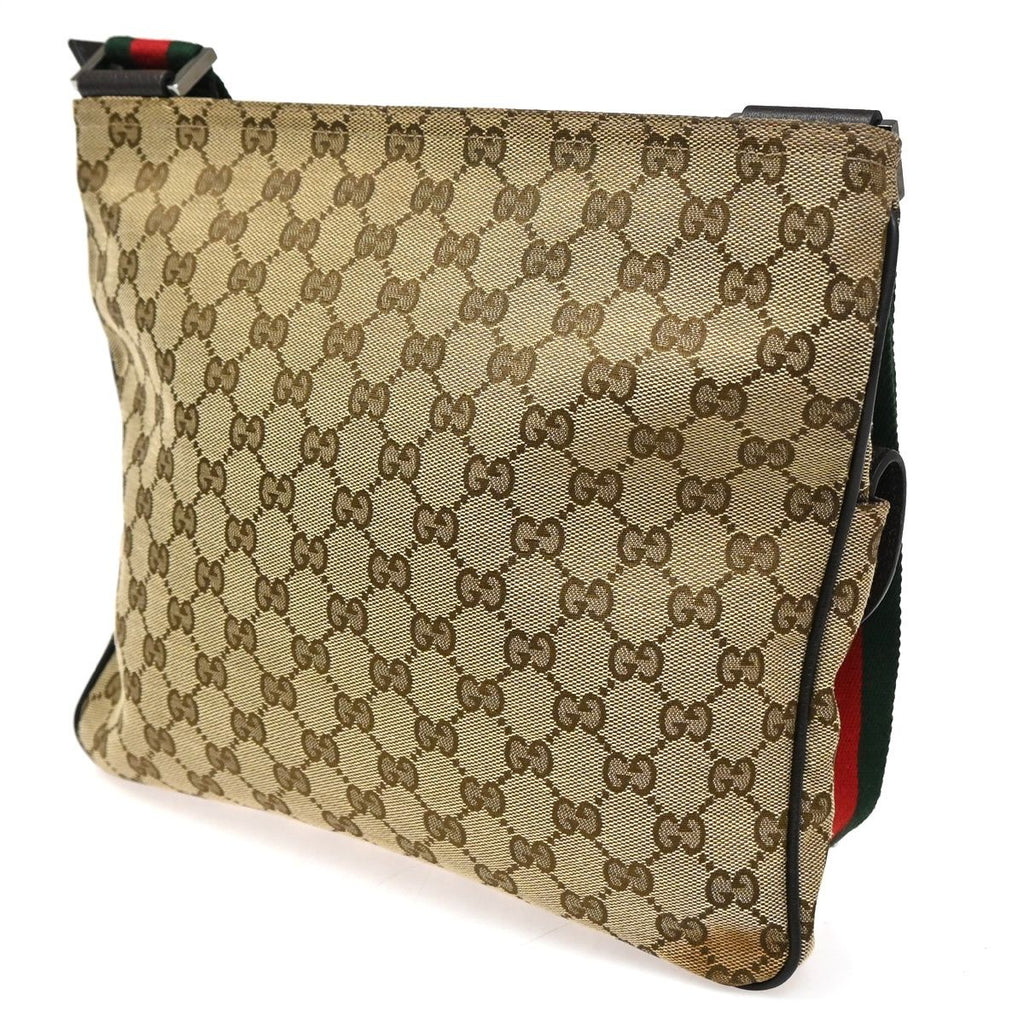 Gucci Sherry Line Shoulder Bag GG Beige Canvas Leather — view 4
