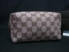 Gucci 039 GG Pattern Canvas Leather Pouch Multicolor Case Pink