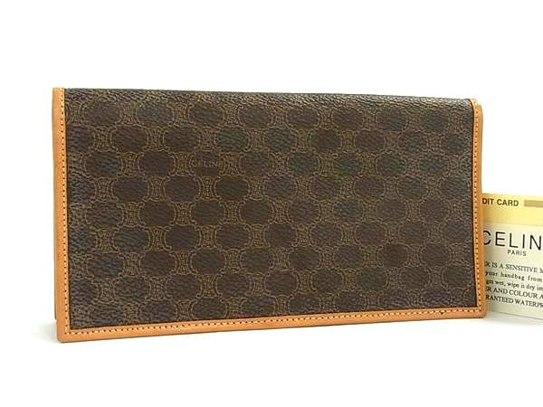 Celine Leather Wallet Coin Purse Brown