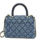 Chanel Shoulder Bag Coco Handle Mini Washed Denim Blue — view 2