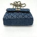 Chanel Shoulder Bag Coco Handle Mini Washed Denim Blue — view 3