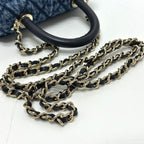 Chanel Shoulder Bag Coco Handle Mini Washed Denim Blue — view 7