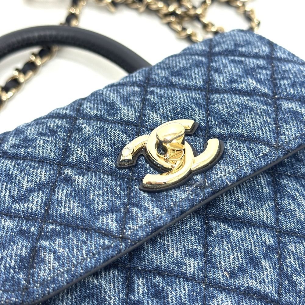 Chanel Shoulder Bag Coco Handle Mini Washed Denim Blue — view 6