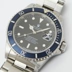 Rolex Submariner Date Number Aging Blue Gray Bezel SS Tritium Black Dial — view 4