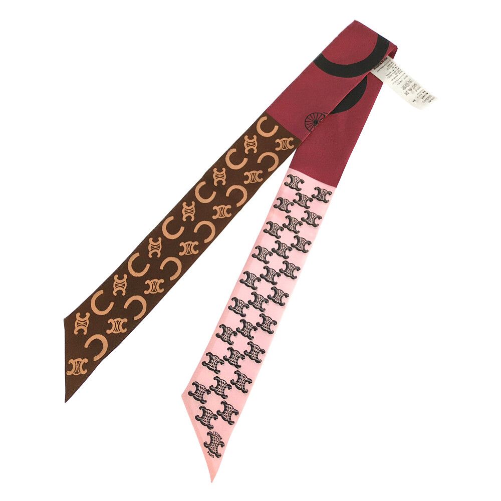 Celine Silk Triomphe Scarf Pink — view 2