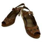 Hermes 36.5 LadyDa Ninebrown Beige Linen Leather — view 2