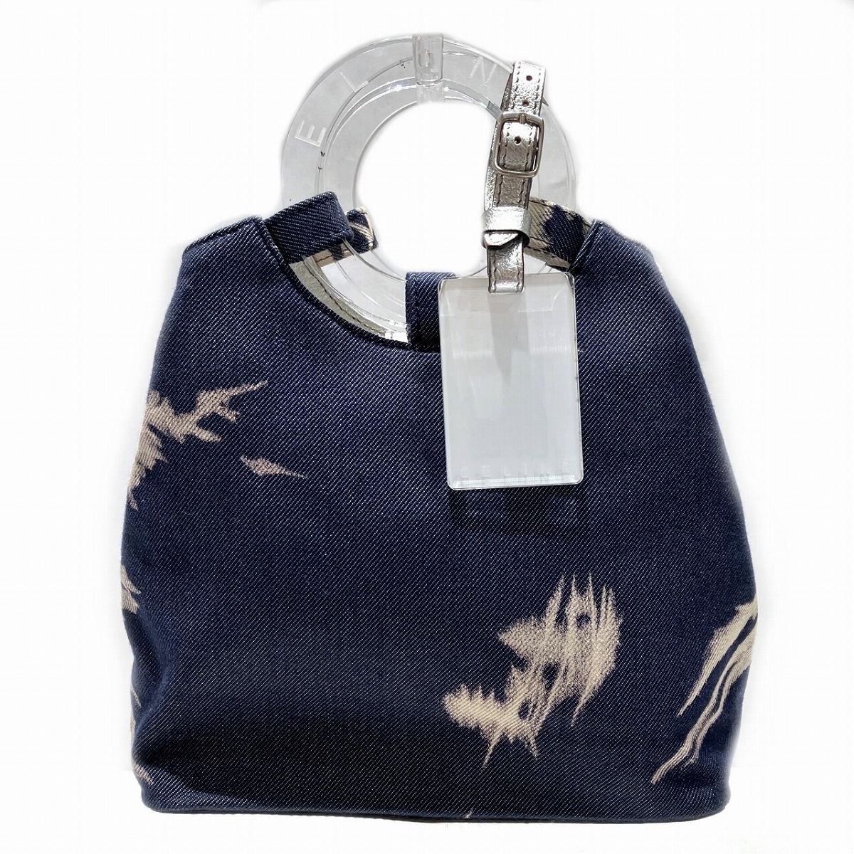 Celine Circle Logo Handle Tote Denim Canvas