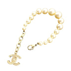 Chanel Faux Pearl Rhinestone Costume CC Logo Bracelet — view 7