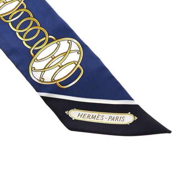 Hermes Twilly Scarf Navy — view 4