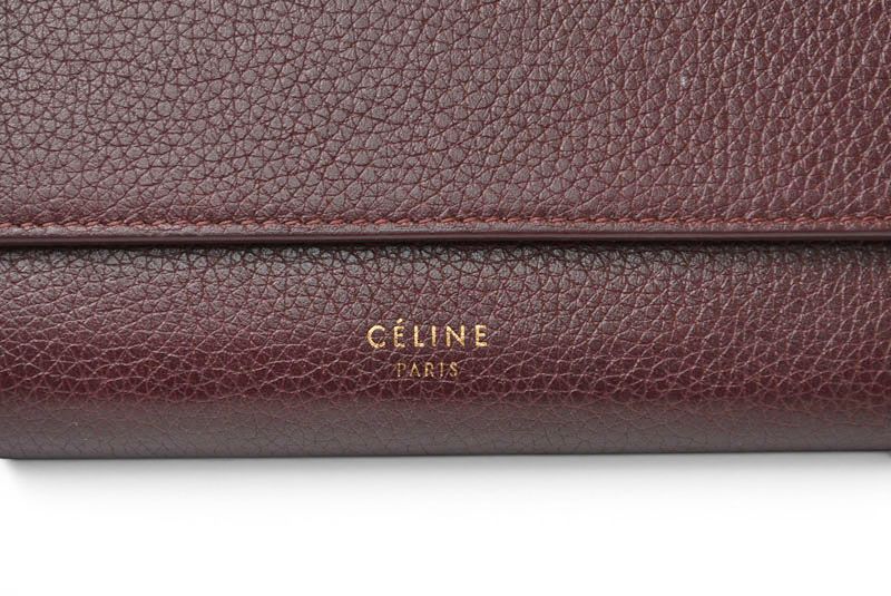 Celine Wallet Large Flap Multi Function Wine — view 2