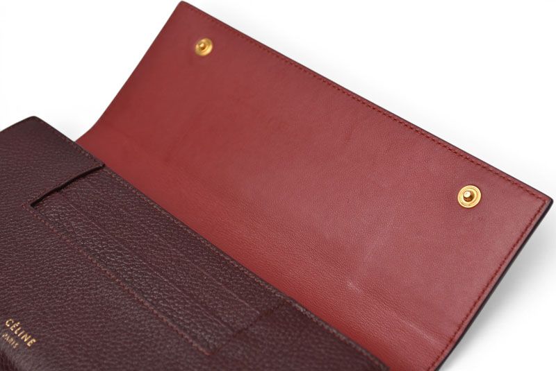 Celine Wallet Large Flap Multi Function Wine — view 8