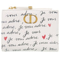 Dior Dio Heart Leather White Wallet