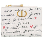 Dior Dio Heart Leather White Wallet